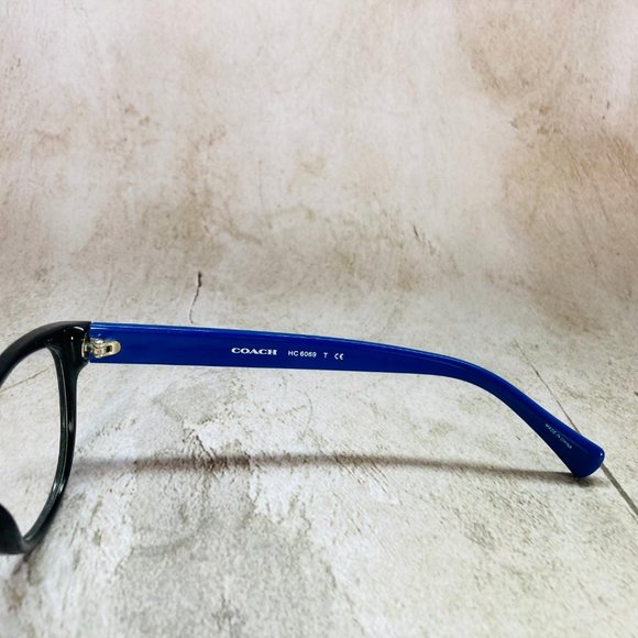Coach Oval Black Blue And Silver Eyeglasses Glasses Frames NWOT - Picture 7 of 12